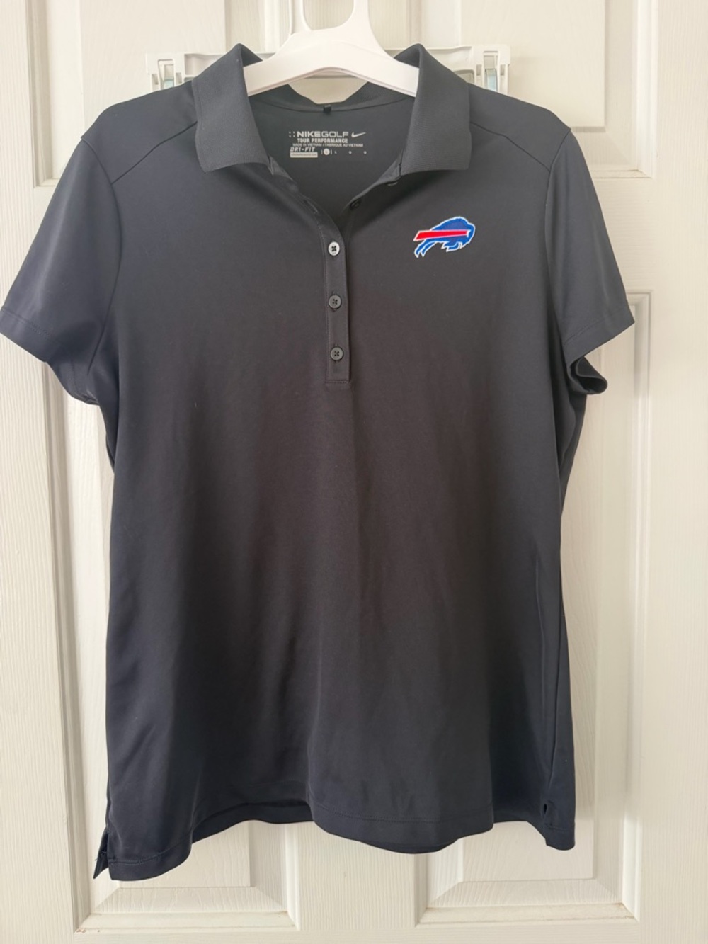 Nike Black Women's Polo with Buffalo Bills Crest